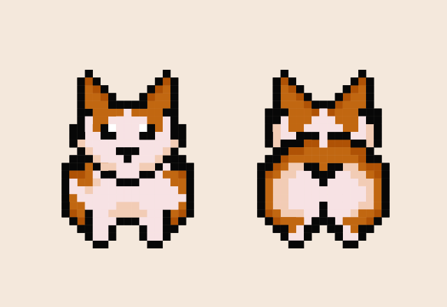 Welsh Corgi Pixel Cute Cursor