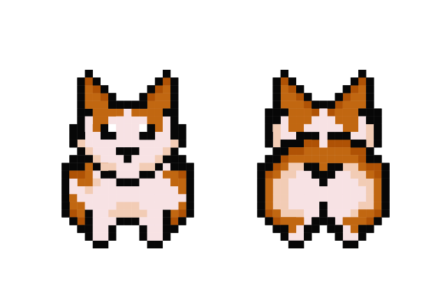 Welsh Corgi Pixel Custom Cursor for Chrome from Cute Pixel Cursors Collection
