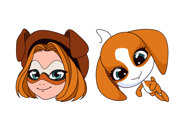 Sabrina Raincomprix and Barkk Custom Cursor for Chrome from Ladybug & Cat Noir Cursors Collection