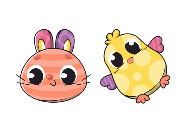 Easter Bunny and Chicken Custom Cursor for Chrome from Easter Cursors Collection
