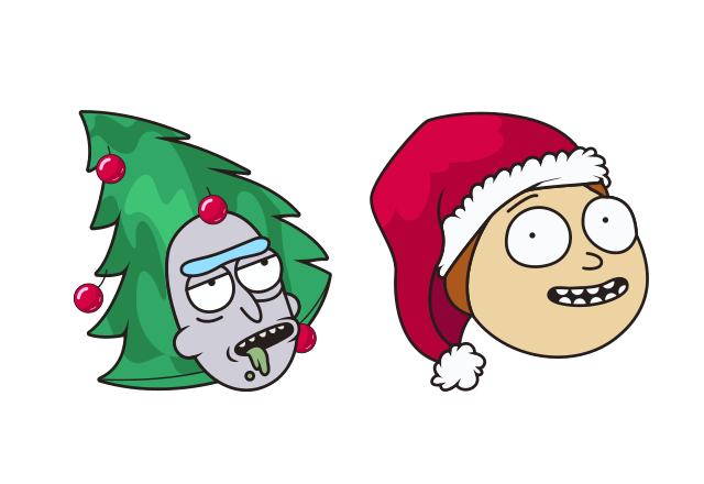 Rick and Morty Christmas Hats Custom Cursor for Chrome from Merry Christmas and Happy New Year 2026 Cursors Collection