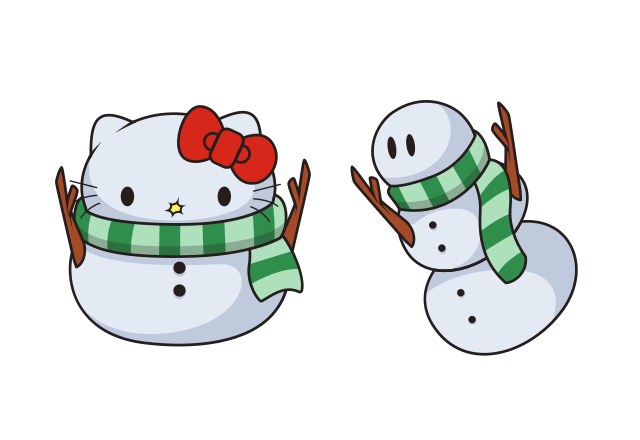 Hello Kitty Snowman Custom Cursor for Chrome from Merry Christmas and Happy New Year 2026 Cursors Collection