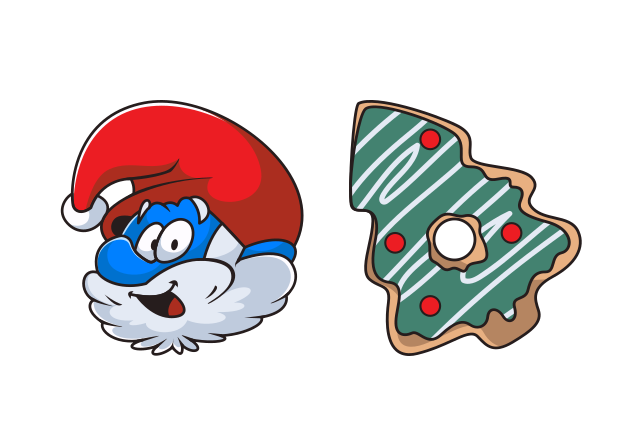 Smurf in Santa Hat Custom Cursor for Chrome from Merry Christmas and Happy New Year 2026 Cursors Collection