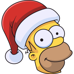 Homer Simpson in a Santa custom cursor for Chrome Pointer