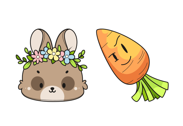 Easter Bunny and Carrot Custom Cursor for Chrome from Easter Cursors Collection