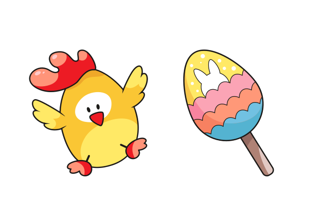 Easter Chick and Ice Cream Custom Cursor for Chrome from Easter Cursors Collection