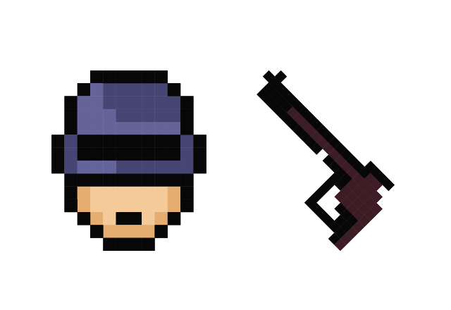 Robocop Pixel Custom Cursor for Chrome from Cute Pixel Cursors Collection