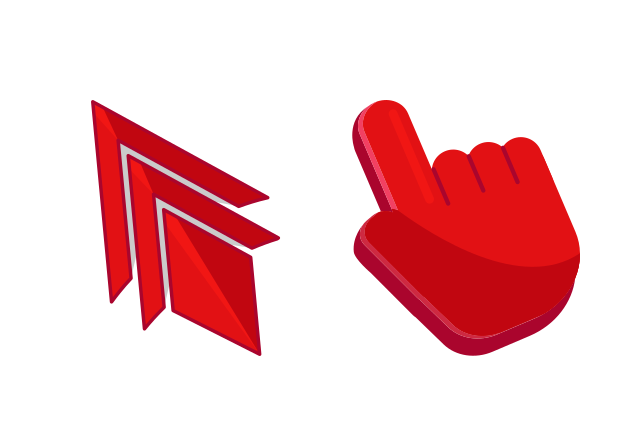 The Triple Red Custom Cursor for Chrome from The Cursors Cursors Collection