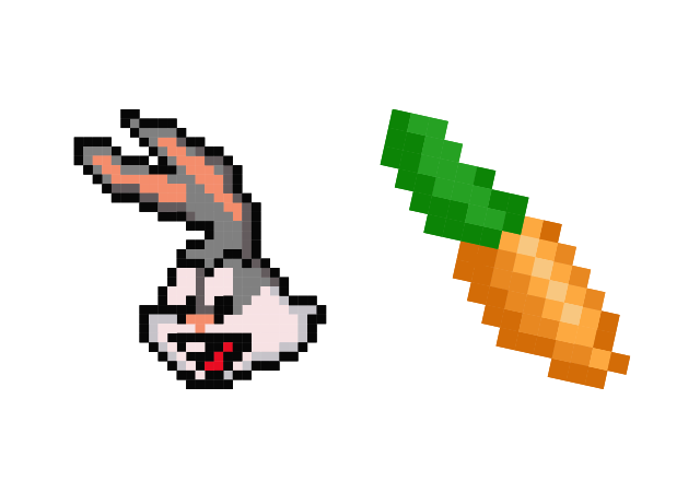 Bugs Bunny Pixel Custom Cursor for Chrome from Cute Pixel Cursors Collection