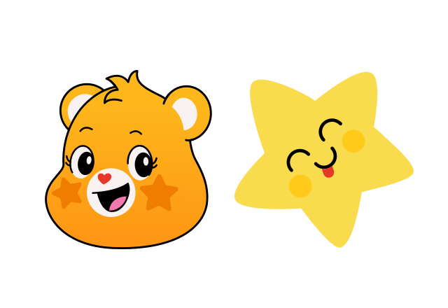 Laugh-a-lot Bear Custom Cursor for Chrome from Care Bears Cursors Collection