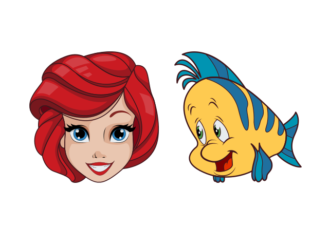 Ariel and Flounder Custom Cursor for Chrome from Cartoons Cursors Collection