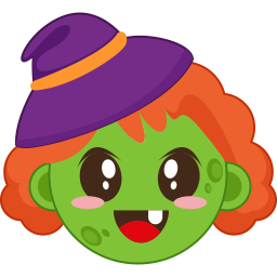 Halloween Witch with Broom Cute Cursor Pointer