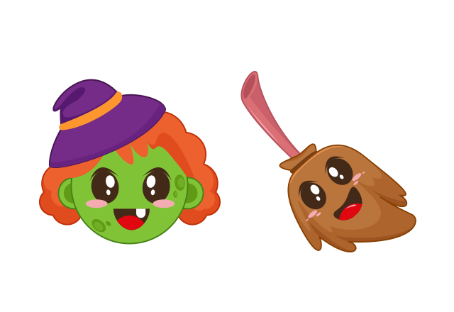Witch with Broom Custom Cursor for Chrome from Halloween Cursors Collection