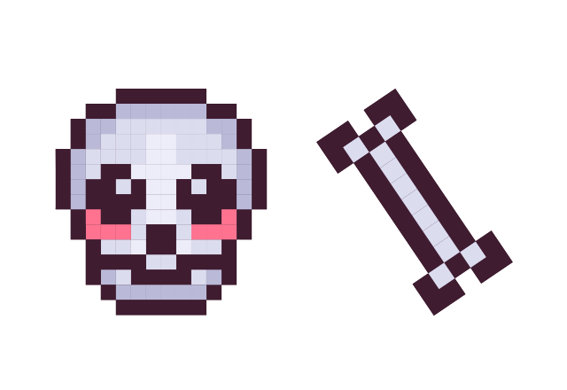Scull Pixel Custom Cursor for Chrome from Cute Pixel Cursors Collection