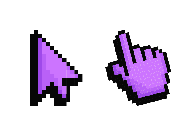 Default Purple Pixel Custom Cursor for Chrome from Cute Pixel Cursors Collection
