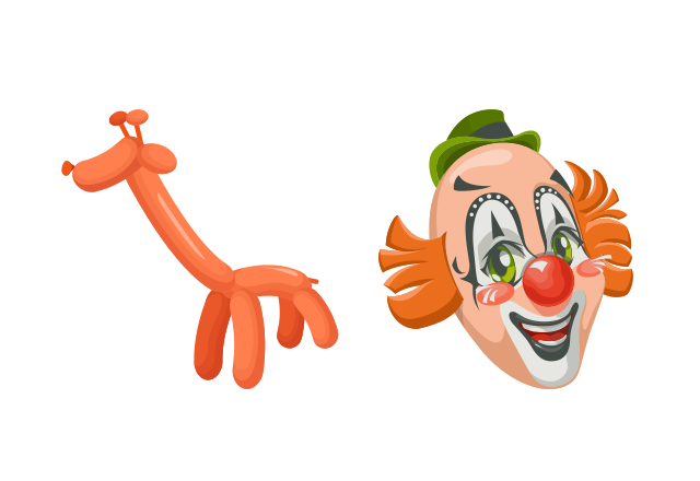 Clown with the Ballon Custom Cursor for Chrome from Circus Cursors Collection
