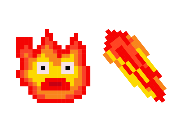 Calcifer Pixel Custom Cursor for Chrome from Cute Pixel Cursors Collection