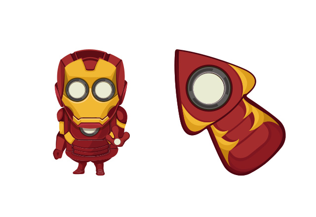 Minion Iron Man Character Custom Cursor for Chrome from Minions Cursors Collection