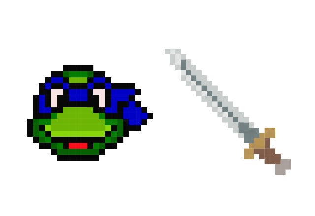 Leonardo Ninja Turtles Pixel Custom Cursor for Chrome from Cute Pixel Cursors Collection
