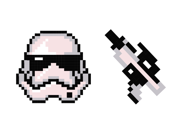 Stormtrooper Pixel Custom Cursor for Chrome from Cute Pixel Cursors Collection