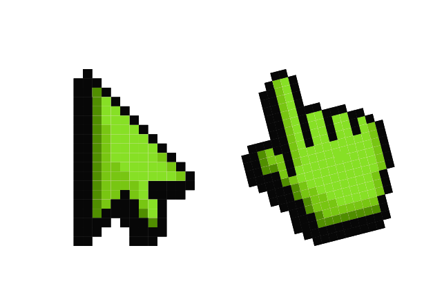 Default Green Pixel Custom Cursor for Chrome from Cute Pixel Cursors Collection