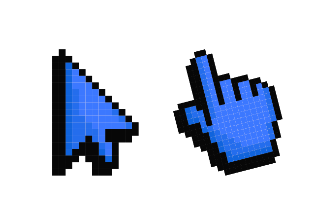 Default Blue Pixel Custom Cursor for Chrome from Cute Pixel Cursors Collection