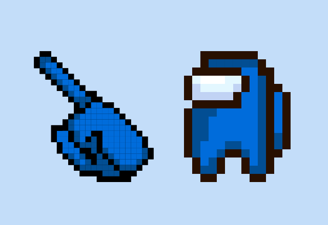 Custom Cursor Cute Pixel Among Us Blue Character
