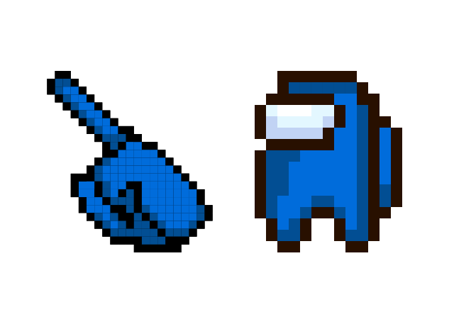 Among Us Blue Character Pixel Custom Cursor for Chrome from Cute Pixel Cursors Collection