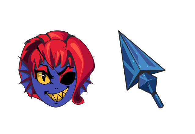 Undertale Undyne Custom Cursor for Chrome from Undertale and Deltarune Cursors Collection