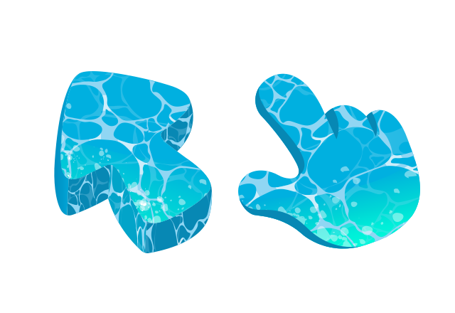 Water Texture Custom Cursor for Chrome from Textures Cursors Collection