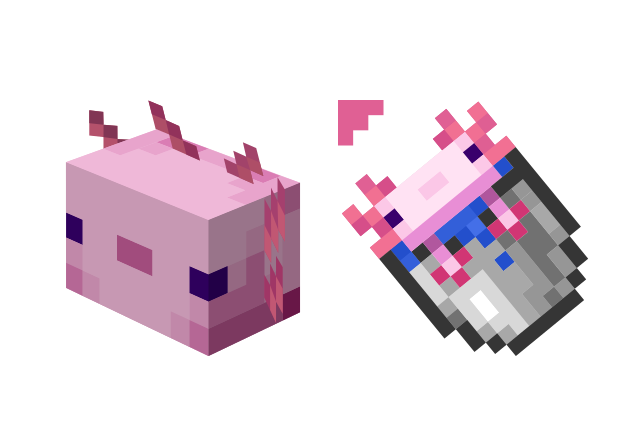 Axolotl Custom Cursor for Chrome from Minecraft Cursors Collection