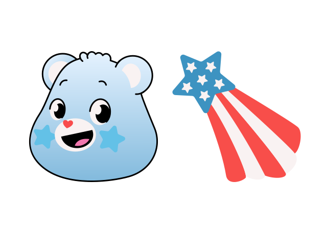 America Cares Bear Custom Cursor for Chrome from Care Bears Cursors Collection