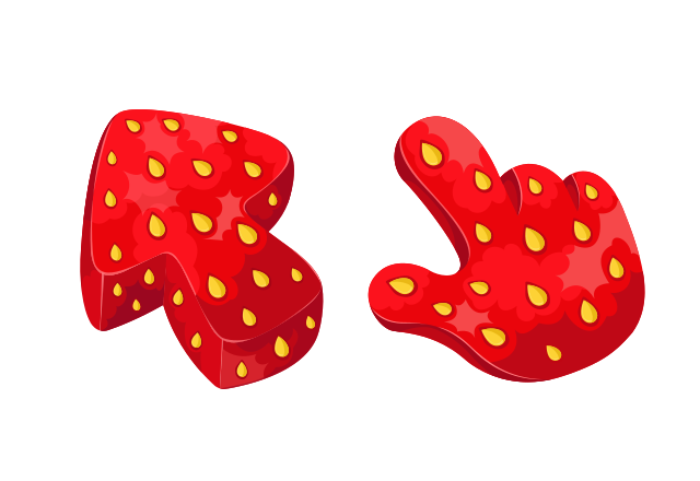 Strawberry Texture Custom Cursor for Chrome from Textures Cursors Collection