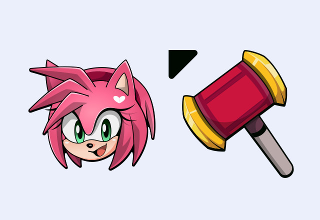 Sonic Amy Rose and Pico Pico Hammer cursor – Custom Cursor