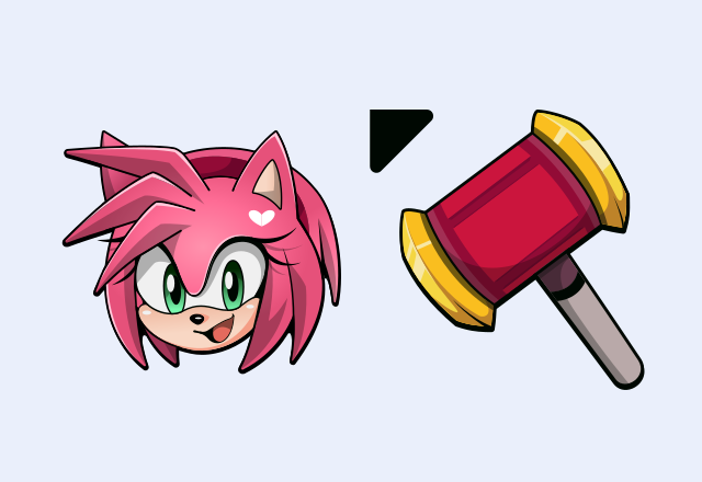 Custom Cursor Cute Amy Rose from Sonic the Hedgehog