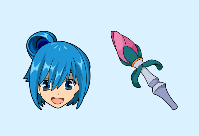 KonoSuba Aqua and Staff cursor – Custom Cursor