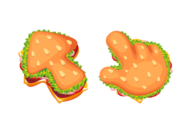 Burger Texture Custom Cursor for Chrome from Textures Cursors Collection