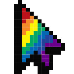 Cute Rainbow Pixel Custom Cursor Pointer