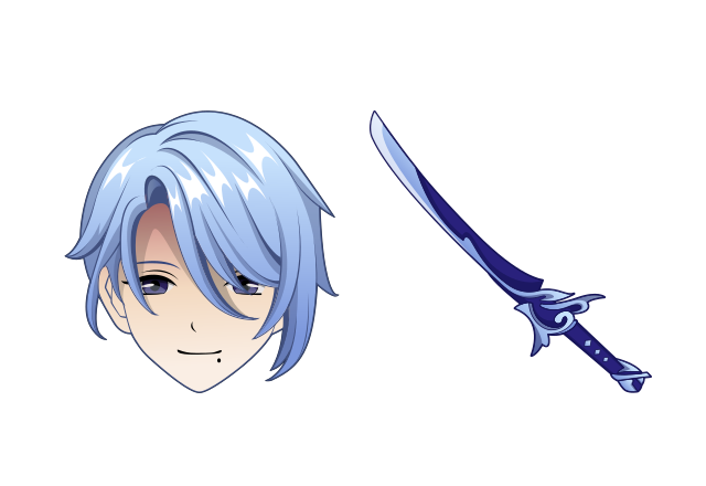 Kamisato Ayato Custom Cursor for Chrome from Genshin Impact Cursors Collection
