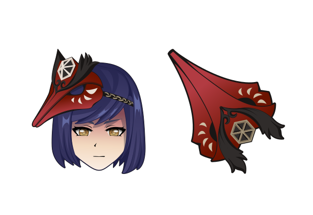 Kujou Sara Custom Cursor for Chrome from Genshin Impact Cursors Collection
